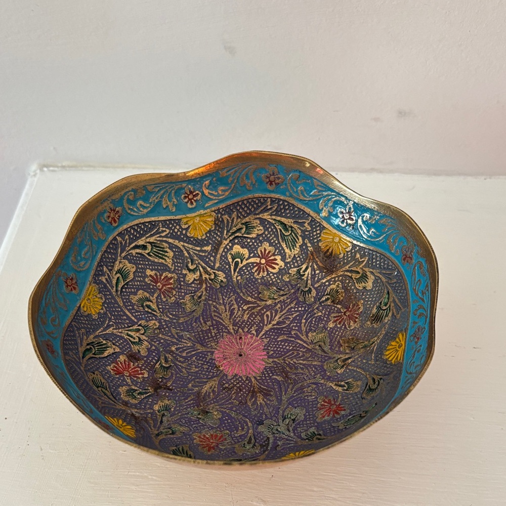 Turkish Brass Meenakari Decorative Bowl